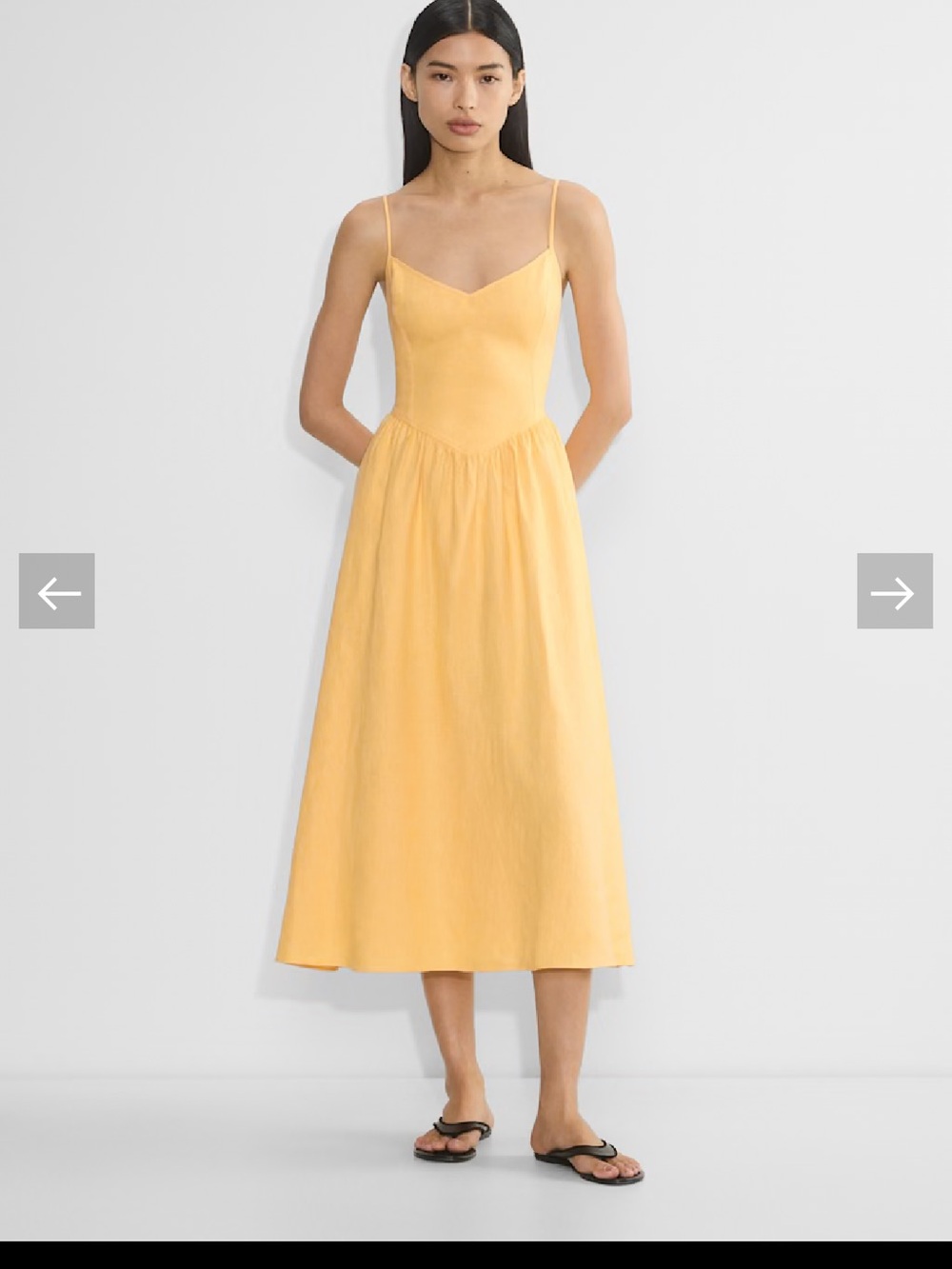 Aritzia Yellow Linen Dress